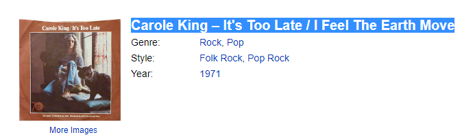 Highlighting only the Artist and Song Titles