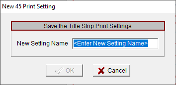 New Print Setting